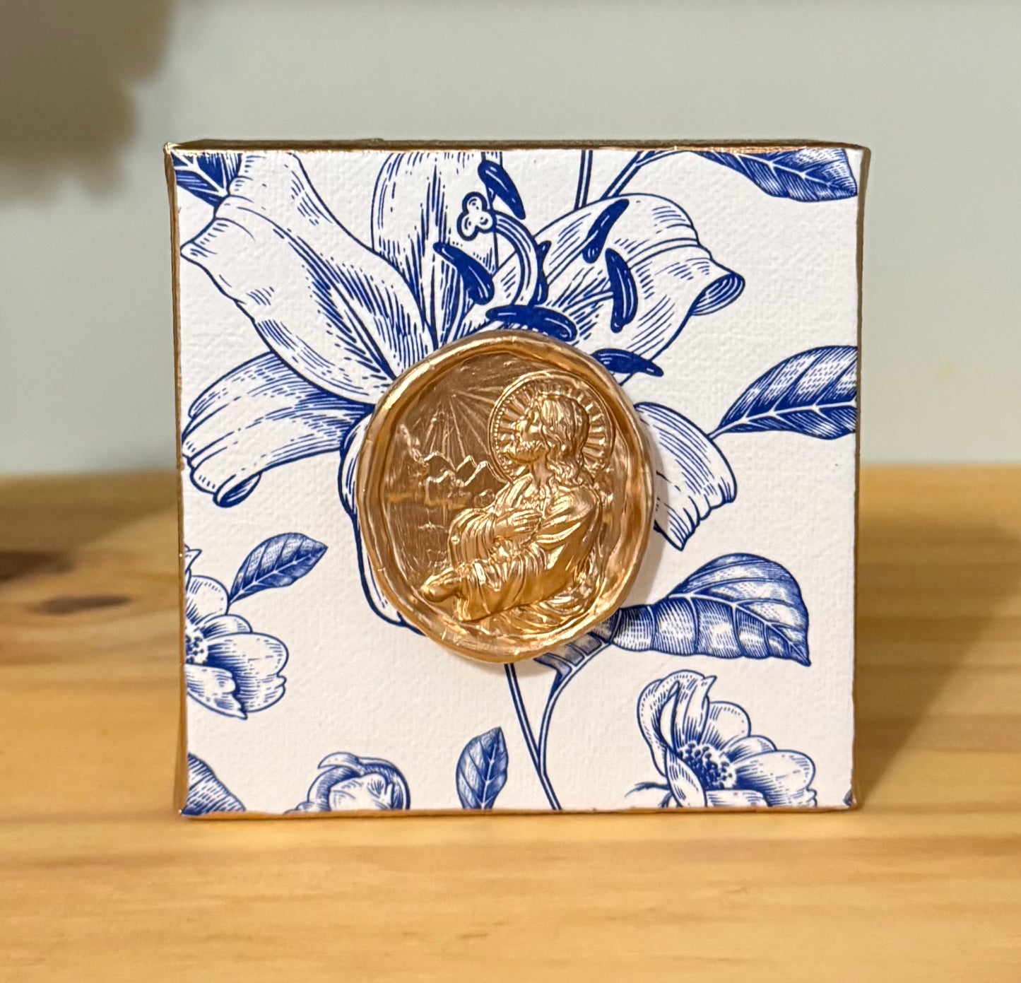 Mini Canvas | Blue Floral | Jesus