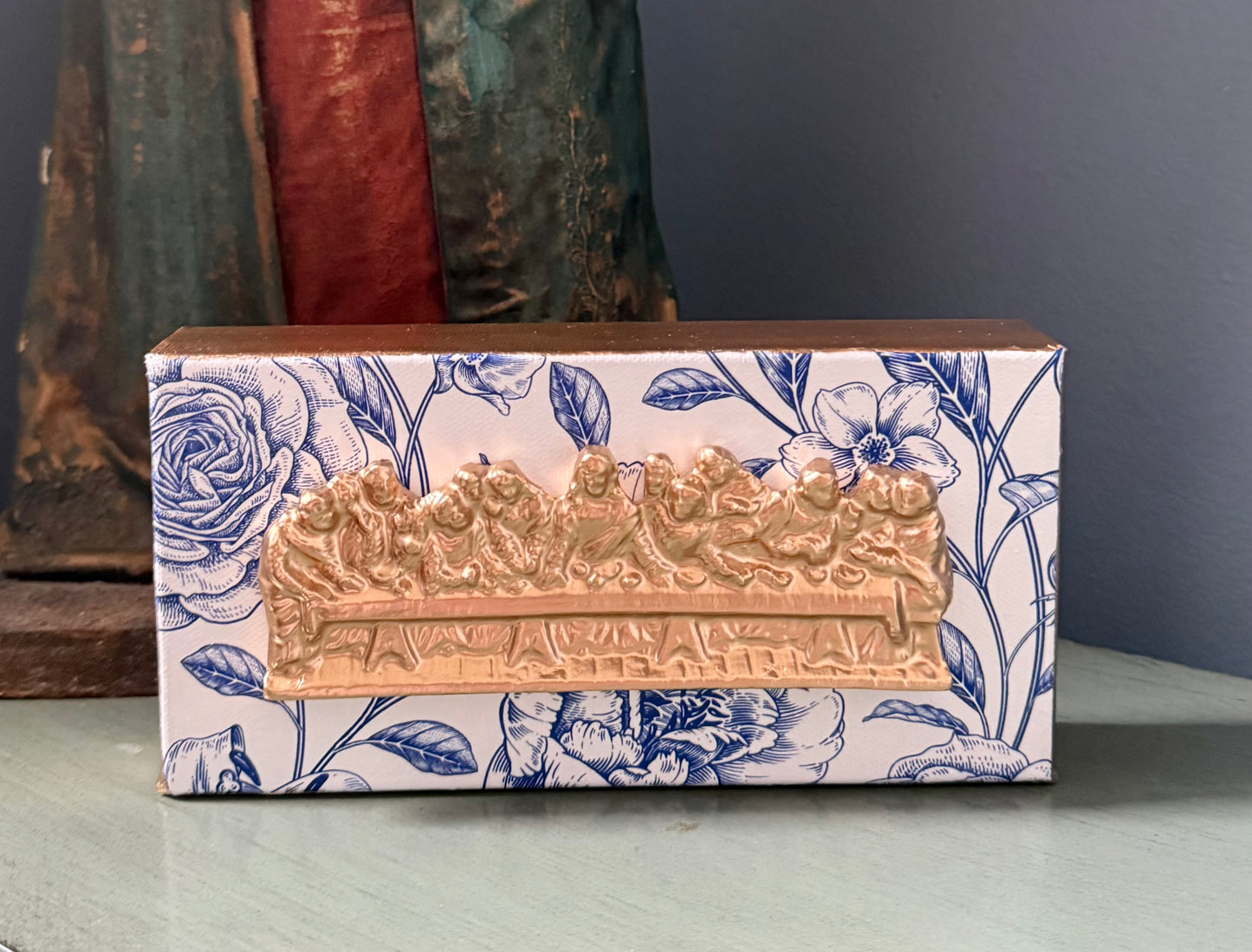 Gold Last Supper | Blue & White Floral