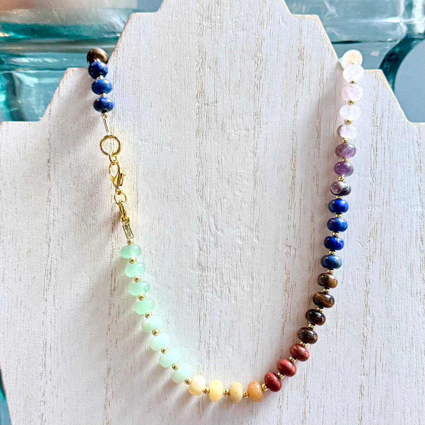 Neutral Colored Natural Stone Beaded Necklace
