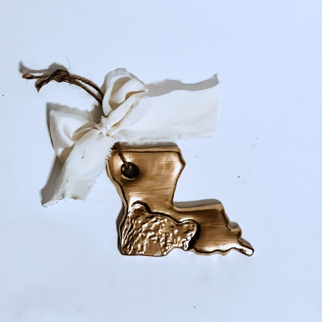 Gold LSU Tiger Ornament