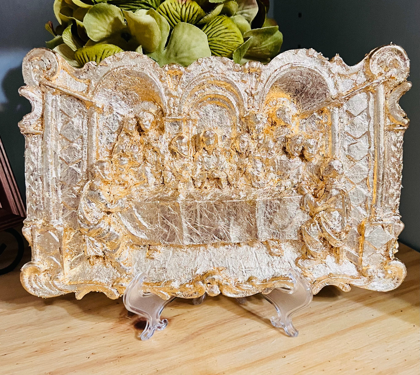 Gold-Leafed Last Supper Plaque