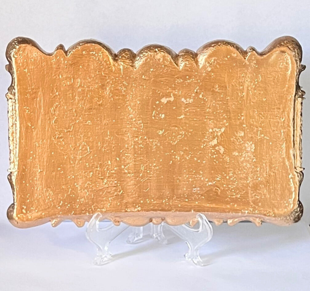 White and Gold Painted Last Supper Plague