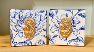 Mini Canvas | Blue Floral | Mother & Child