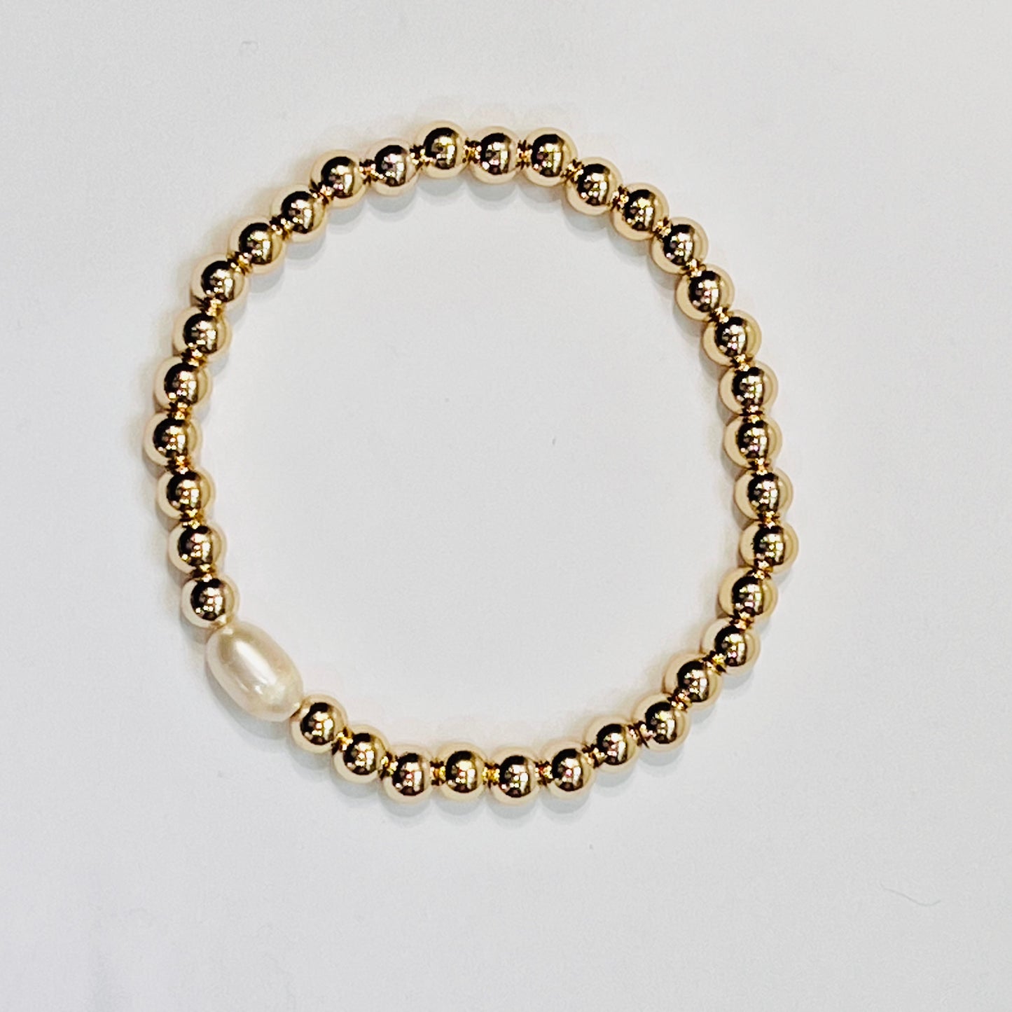 14k Gold Filled Bracelet with Rice Pearl