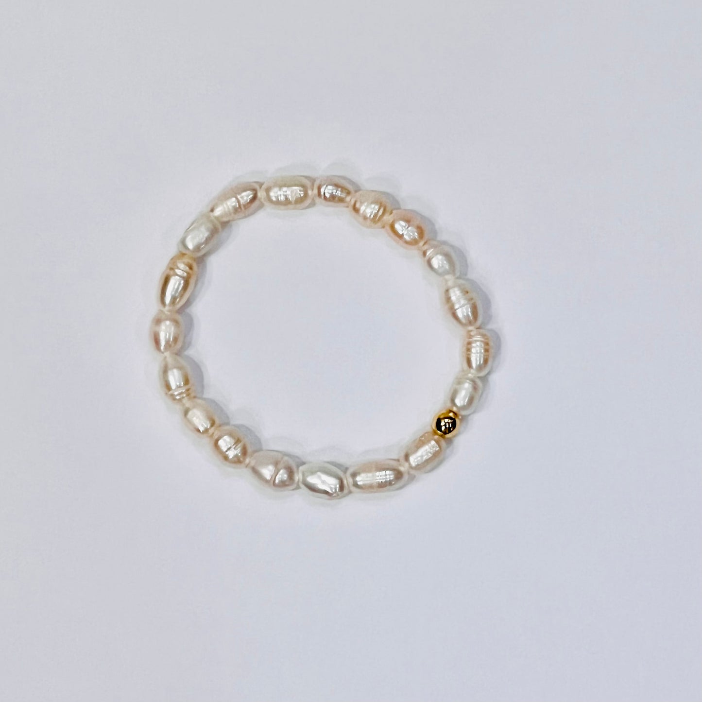 Rice Pearl Bracelet w/ 18K Gold Filled Accent Bead