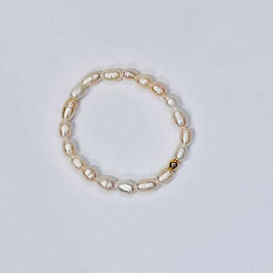 Rice Pearl Bracelet w/ 18K Gold Filled Accent Bead