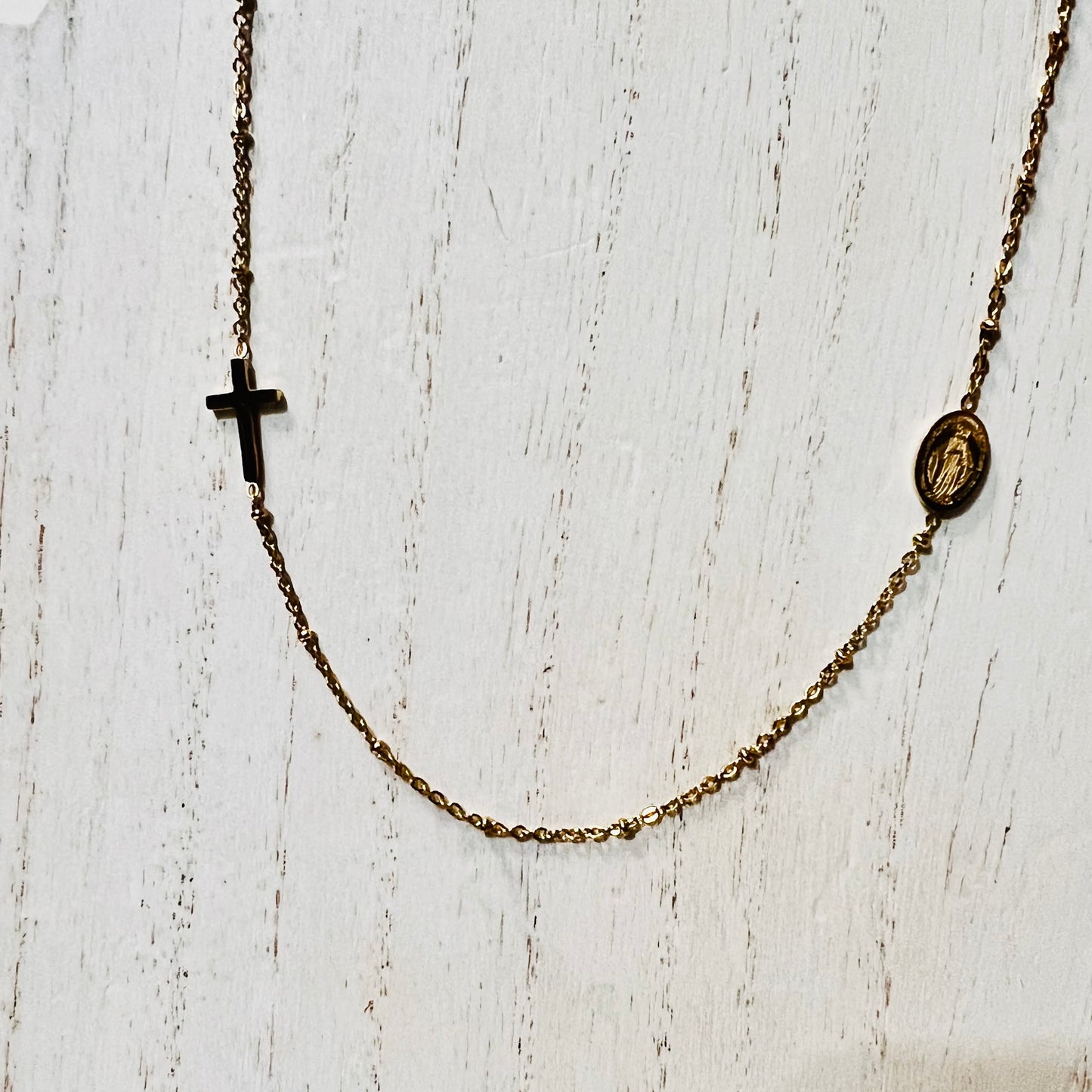 Virgin Mary Cross Necklace