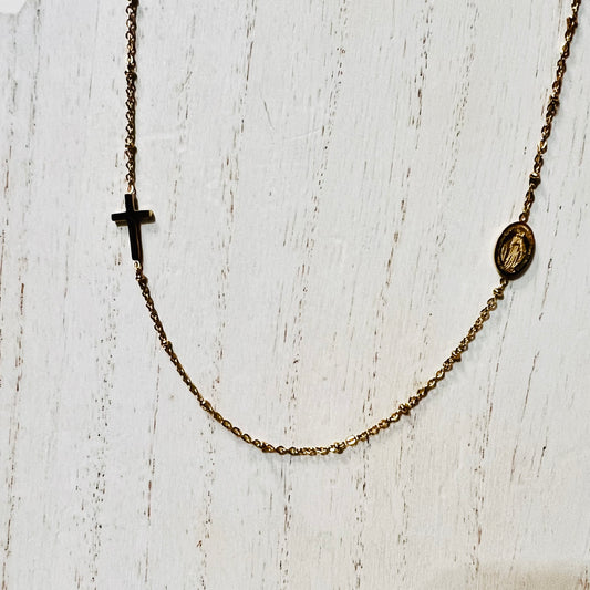 Virgin Mary Cross Necklace