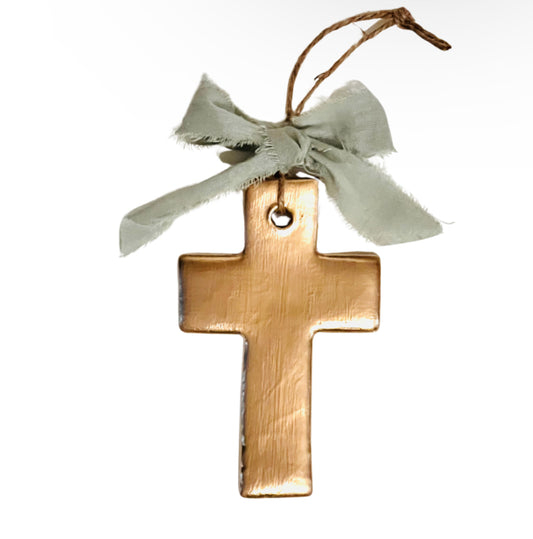 Simple Gold Cross Ornament (LG)