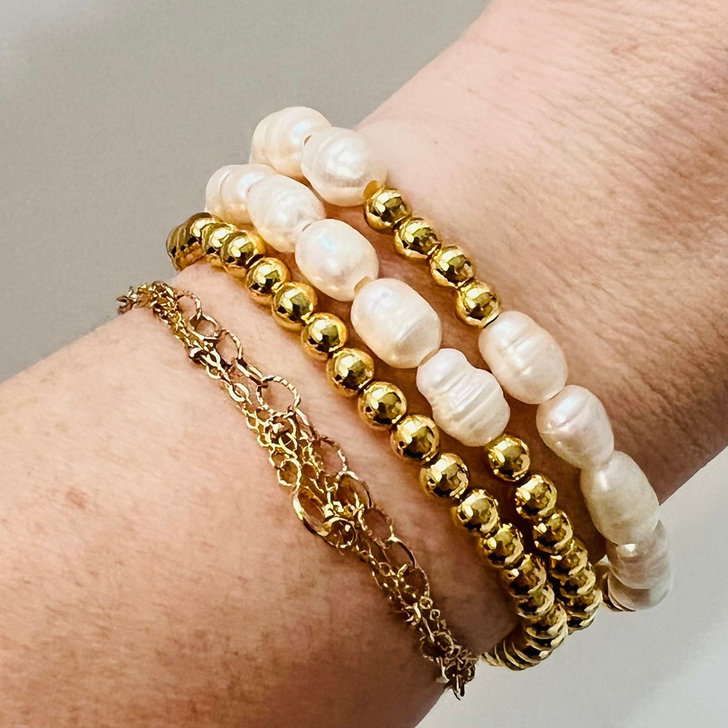 14K Gold-Filled Bracelet | 5mm/4mm Beads