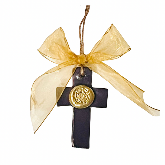 Scared Heart Cross Ornament