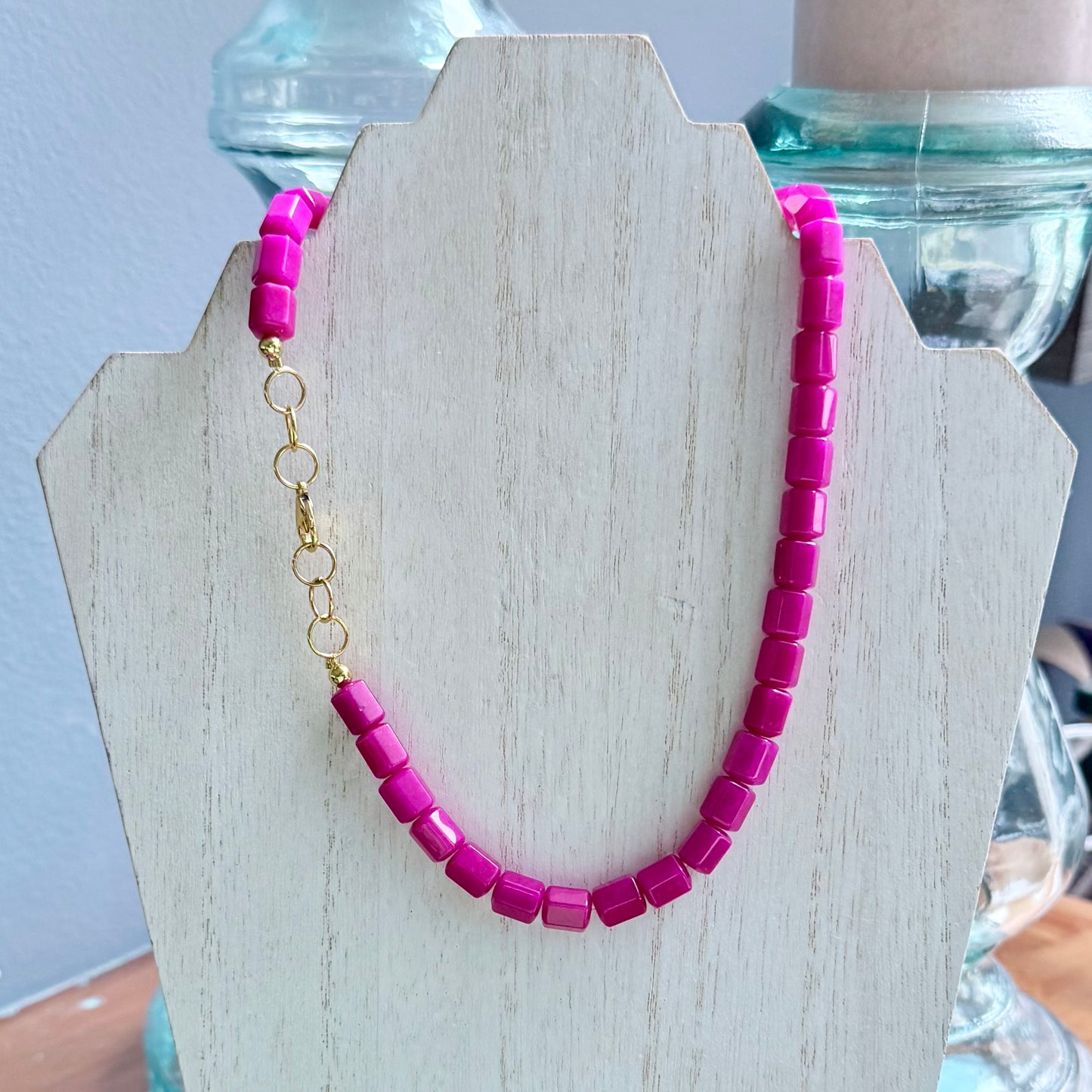 Pink Quartz Statement Necklace