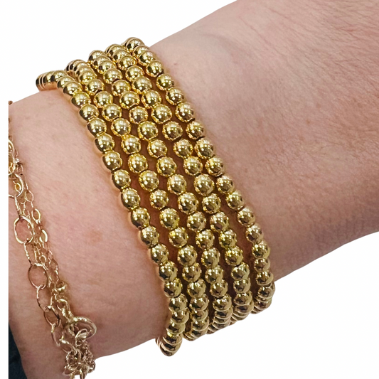 Gold Filled Stackable Bracelet | 4mm Bead