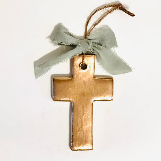 Simple Gold Cross Ornament (LG)