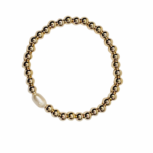 14k Gold Filled Bracelet with Rice Pearl