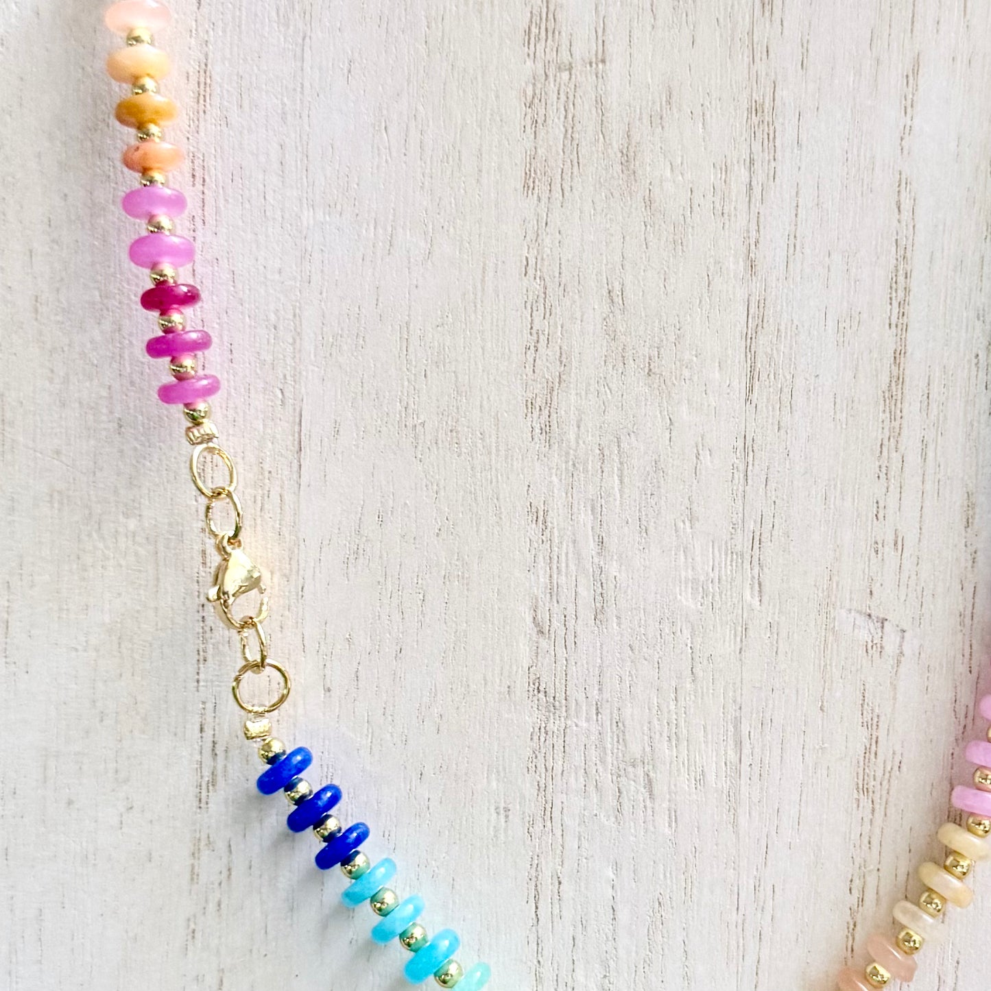 Natural Stone Necklace w/ Gold-Filled Spacer Beads
