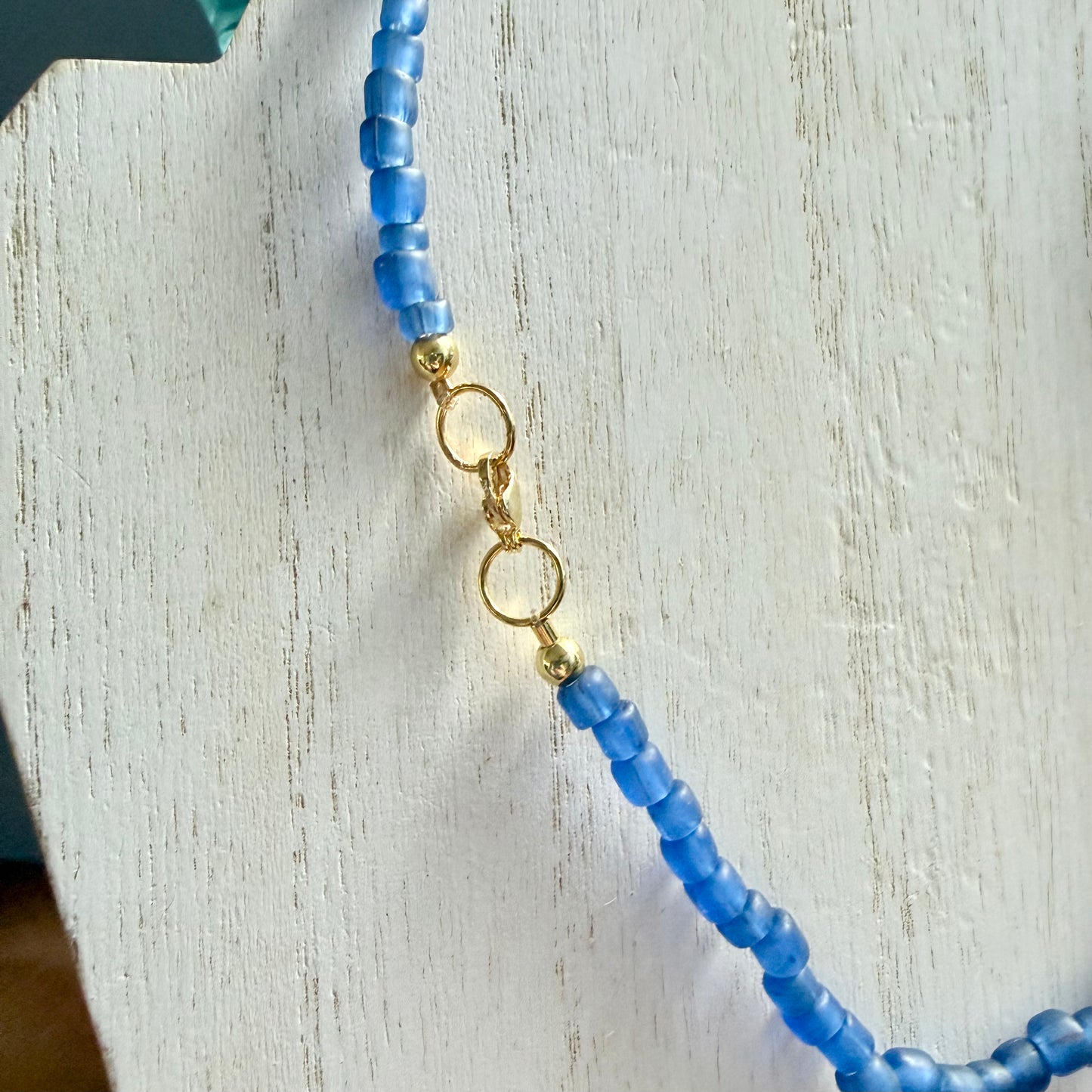 Blue Sea Glass Necklace