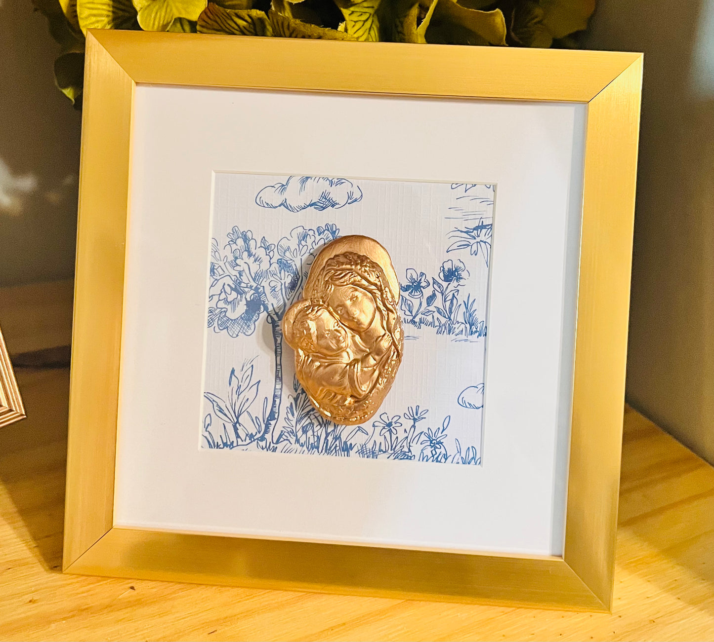 Mother & Child on Gold Frame