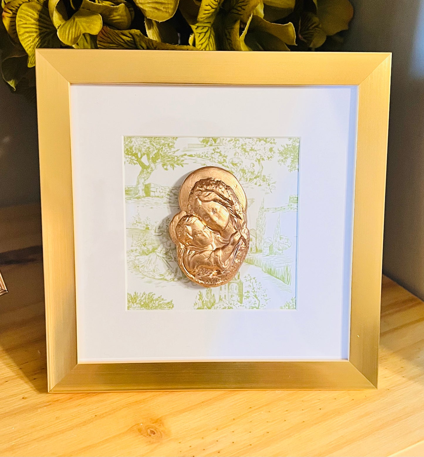 Mother & Child on Gold Frame