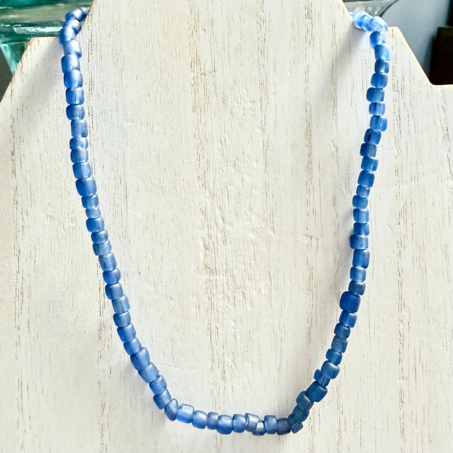 Blue Sea Glass Necklace