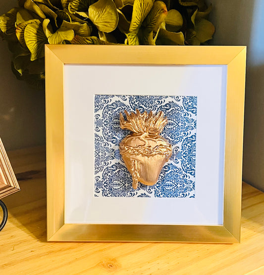 Sacred Heart on Gold Frame