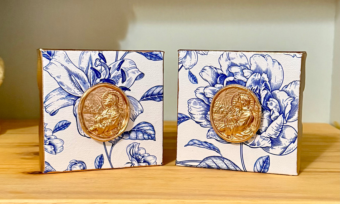 Mini Canvas | Blue Floral | Jesus