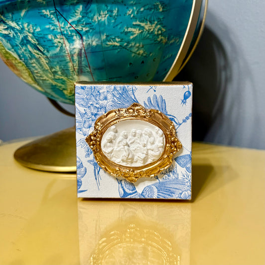 Mini Canvas | Blue Floral & Bird | Last Supper