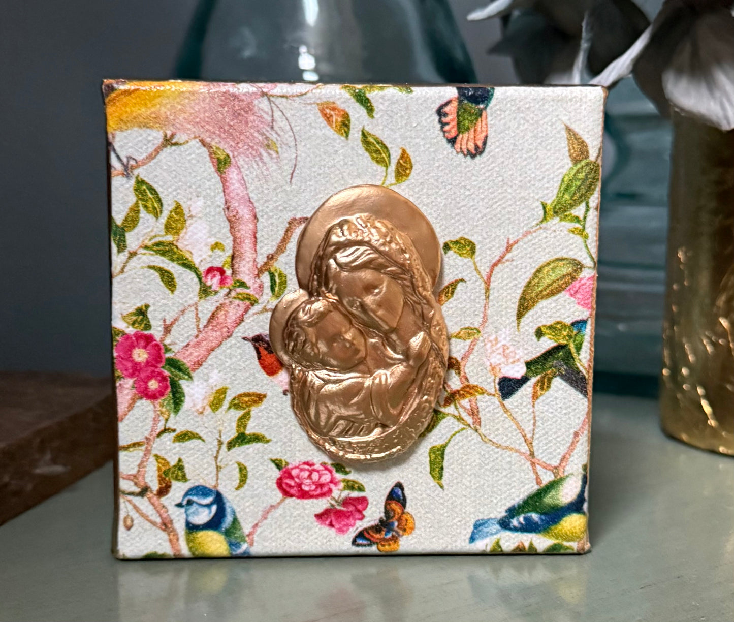 Mini Canvas | Floral and Bird | Mother & Child