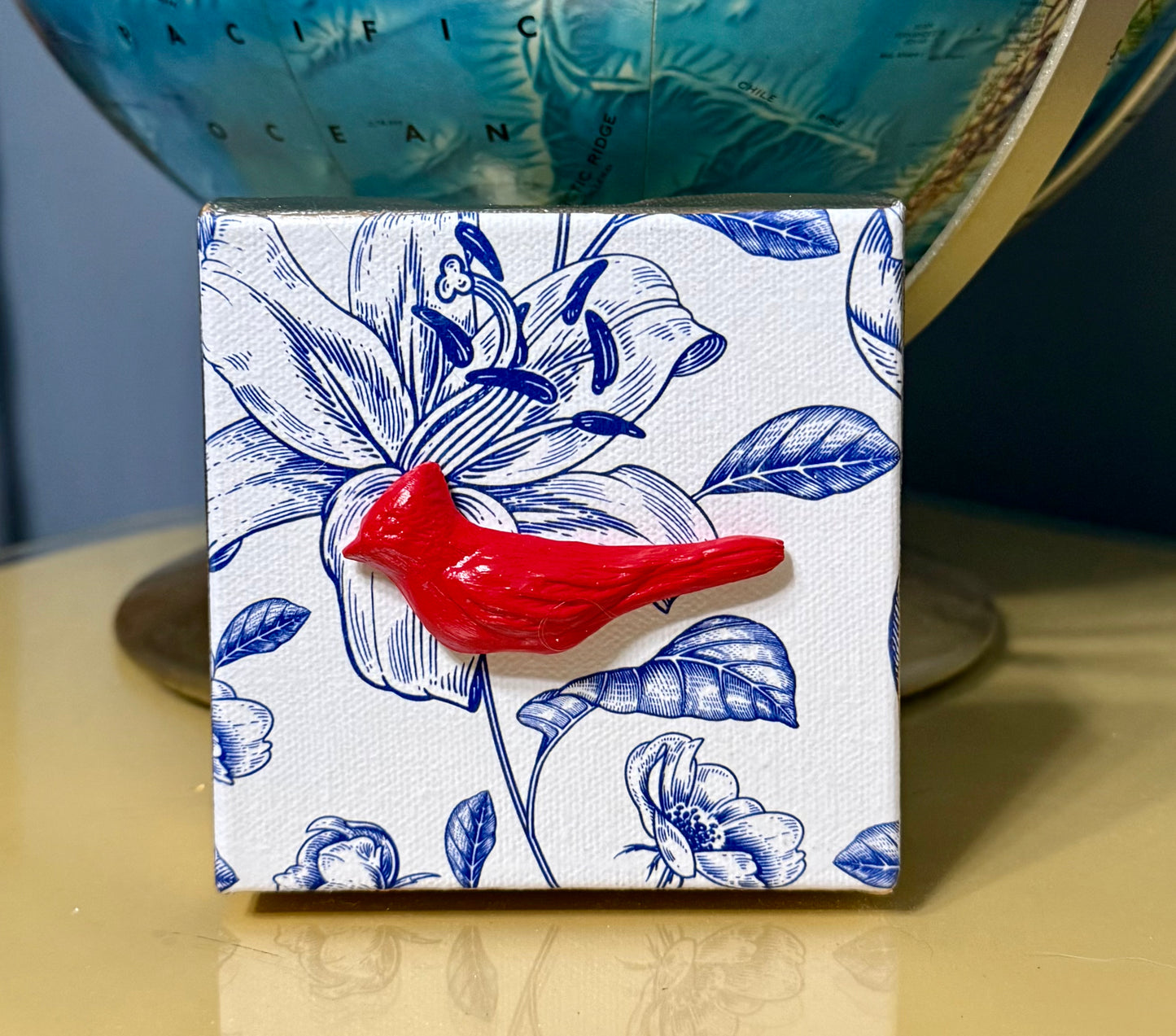 Mini Canvas | Cardinal |Blue & White Floral