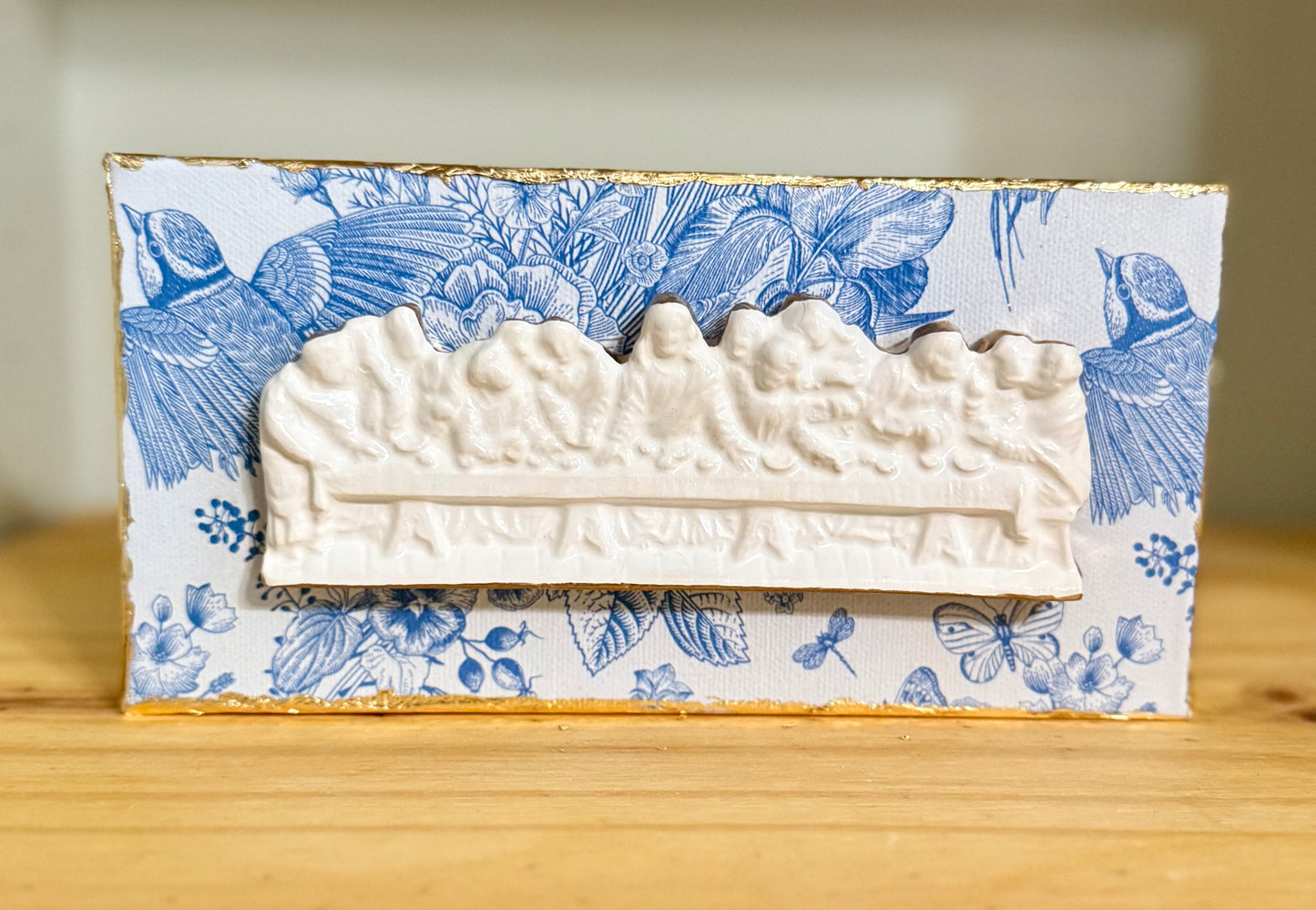 Beautiful Blue Last Supper Plaque