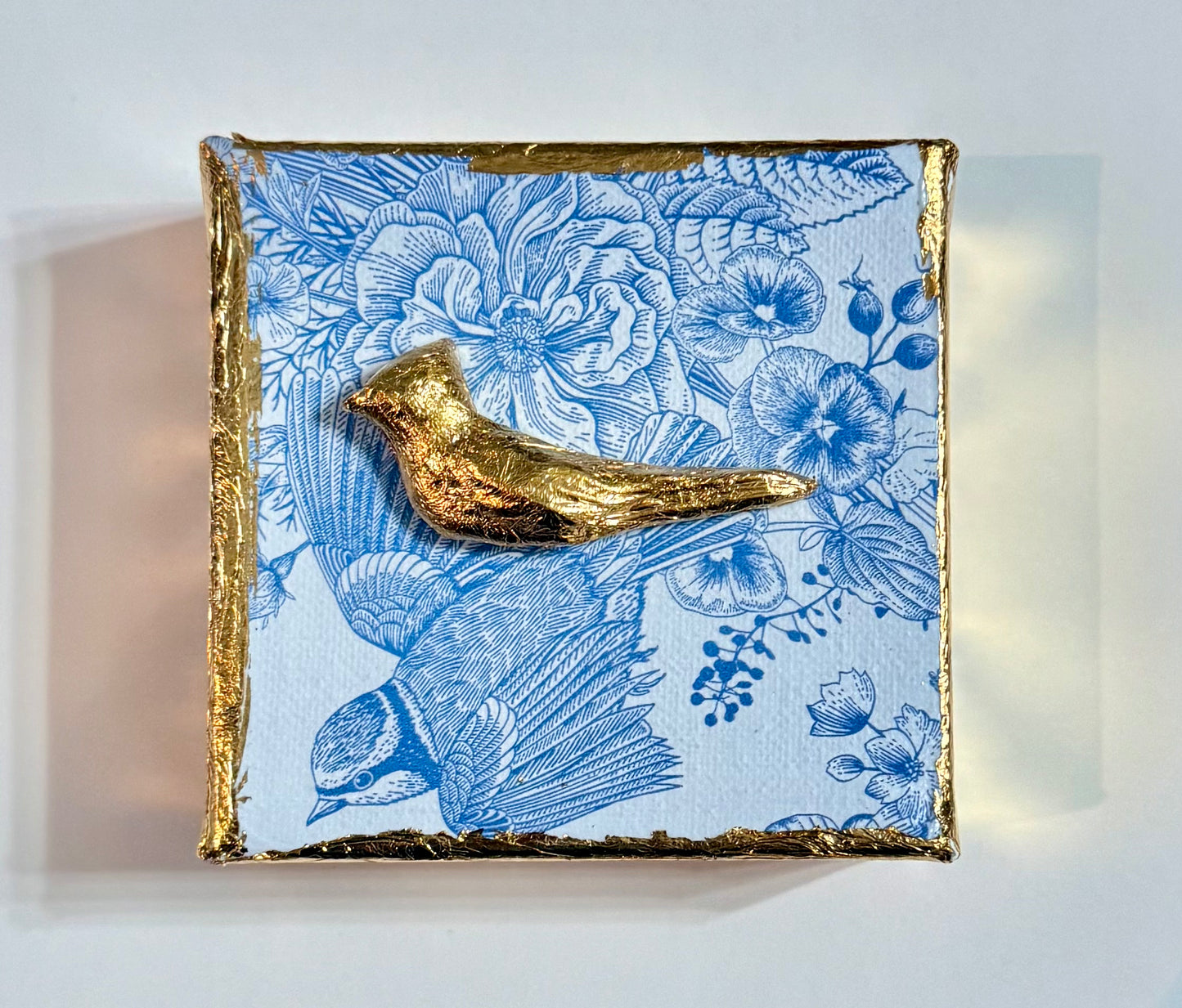 Golden Cardinal | Blue Bird & Floral