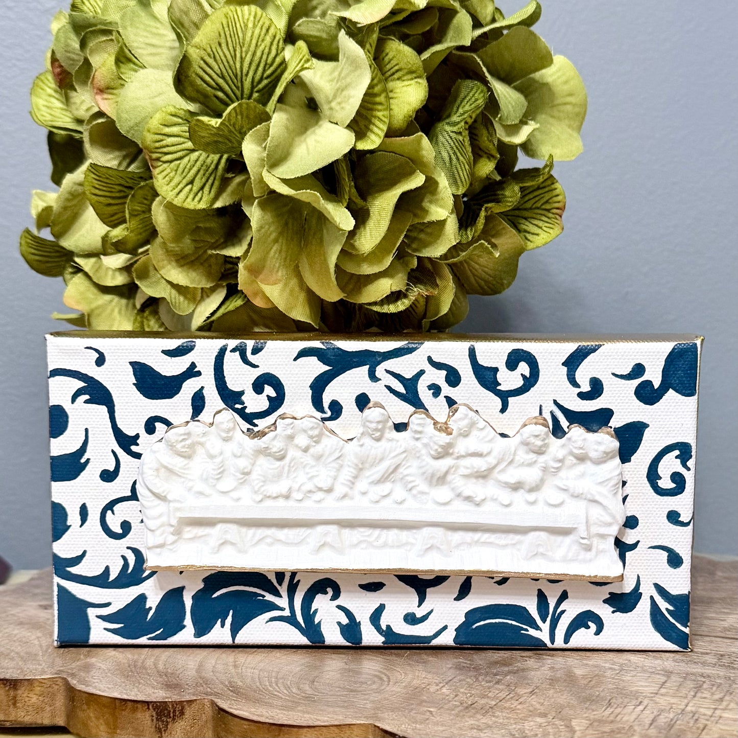 Hand Painted Blue & White Last Supper