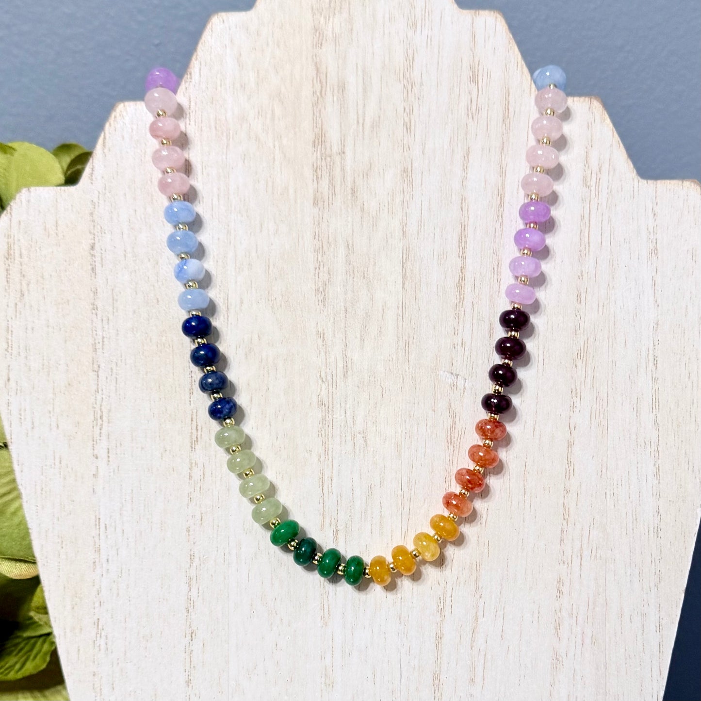 Colorful Natural Stone Beaded Necklace