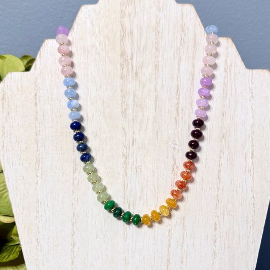 Colorful Natural Stone Beaded Necklace