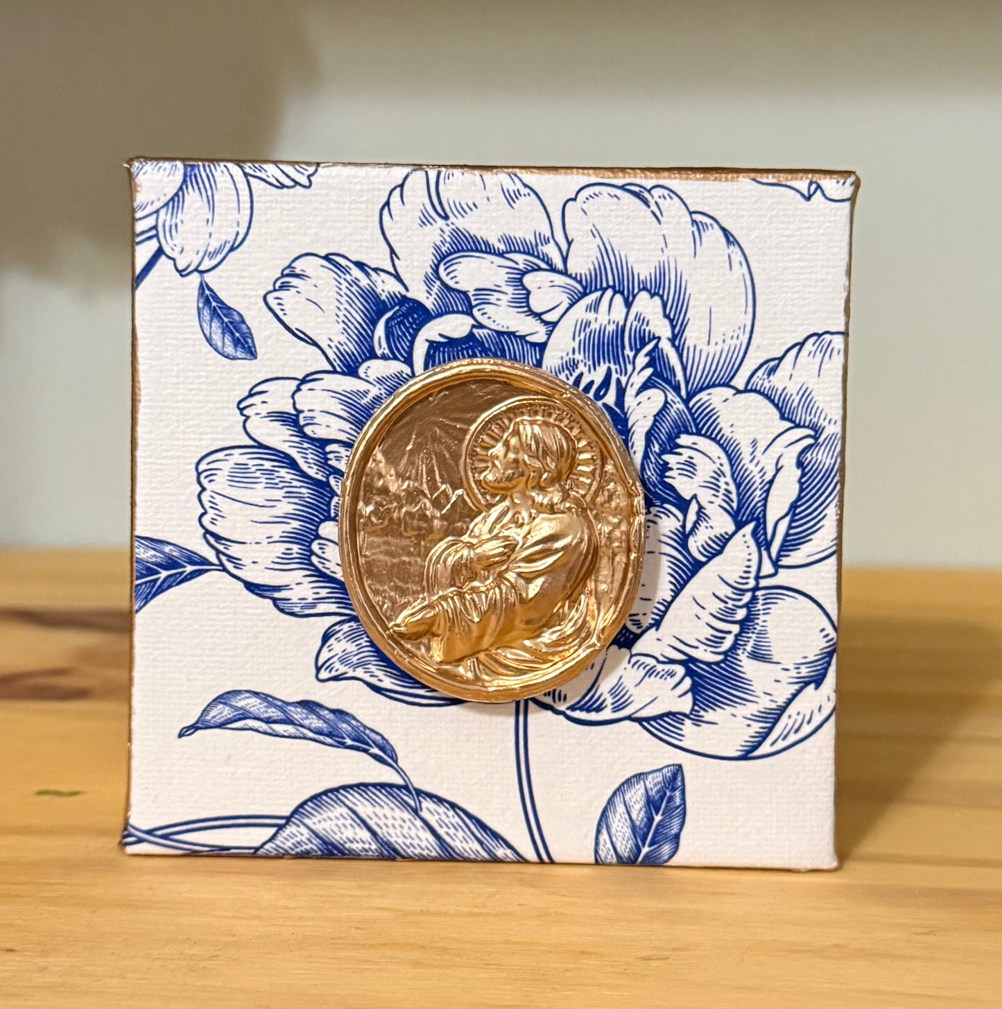 Mini Canvas | Blue Floral | Jesus