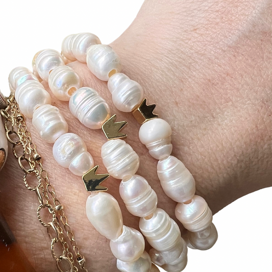 Gold Filled Crown w/ Rice Pearl