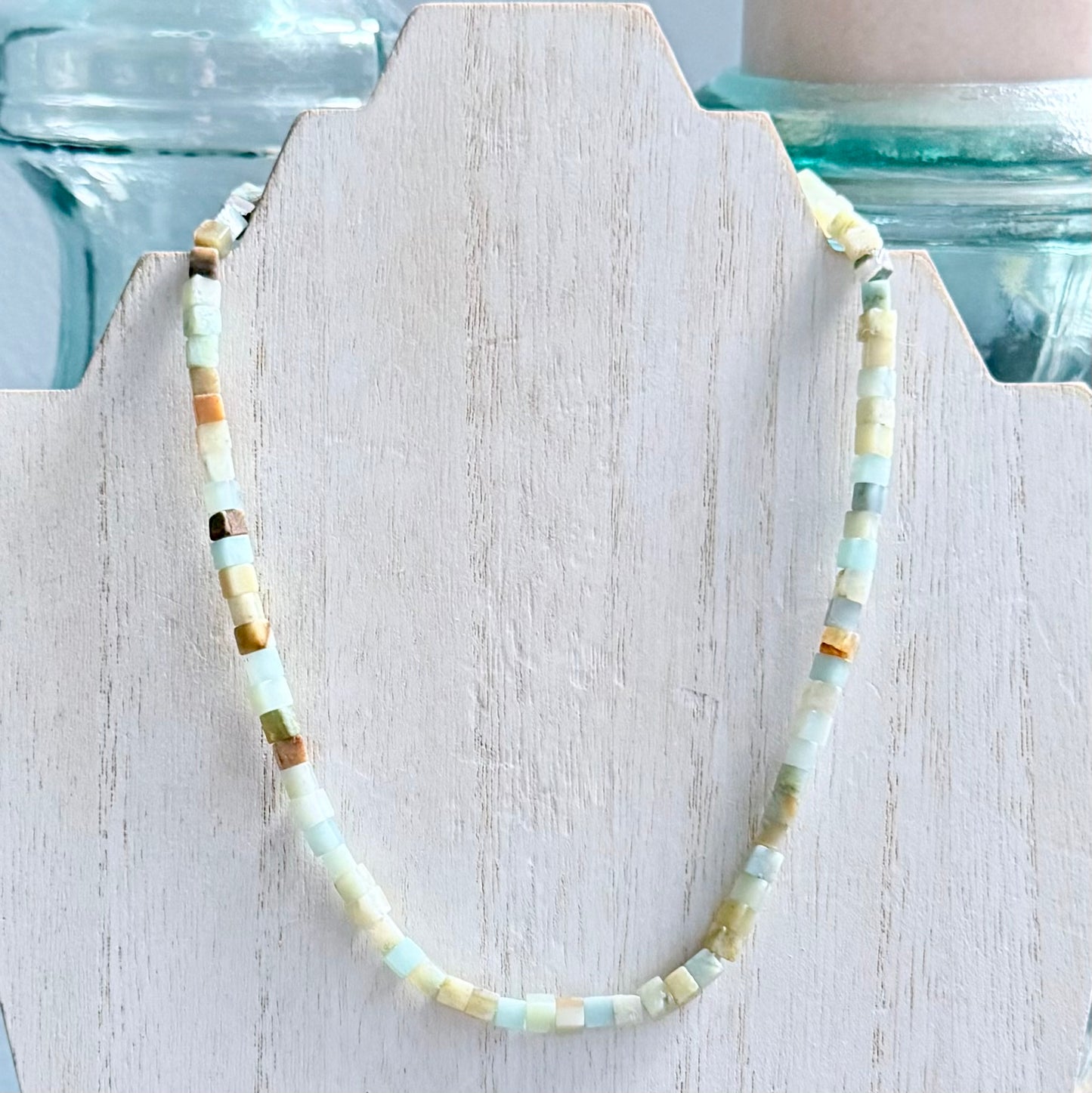Amazonite Square-Bead Necklace
