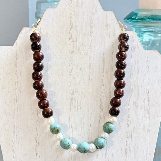 Mixed Stone Statement Necklace