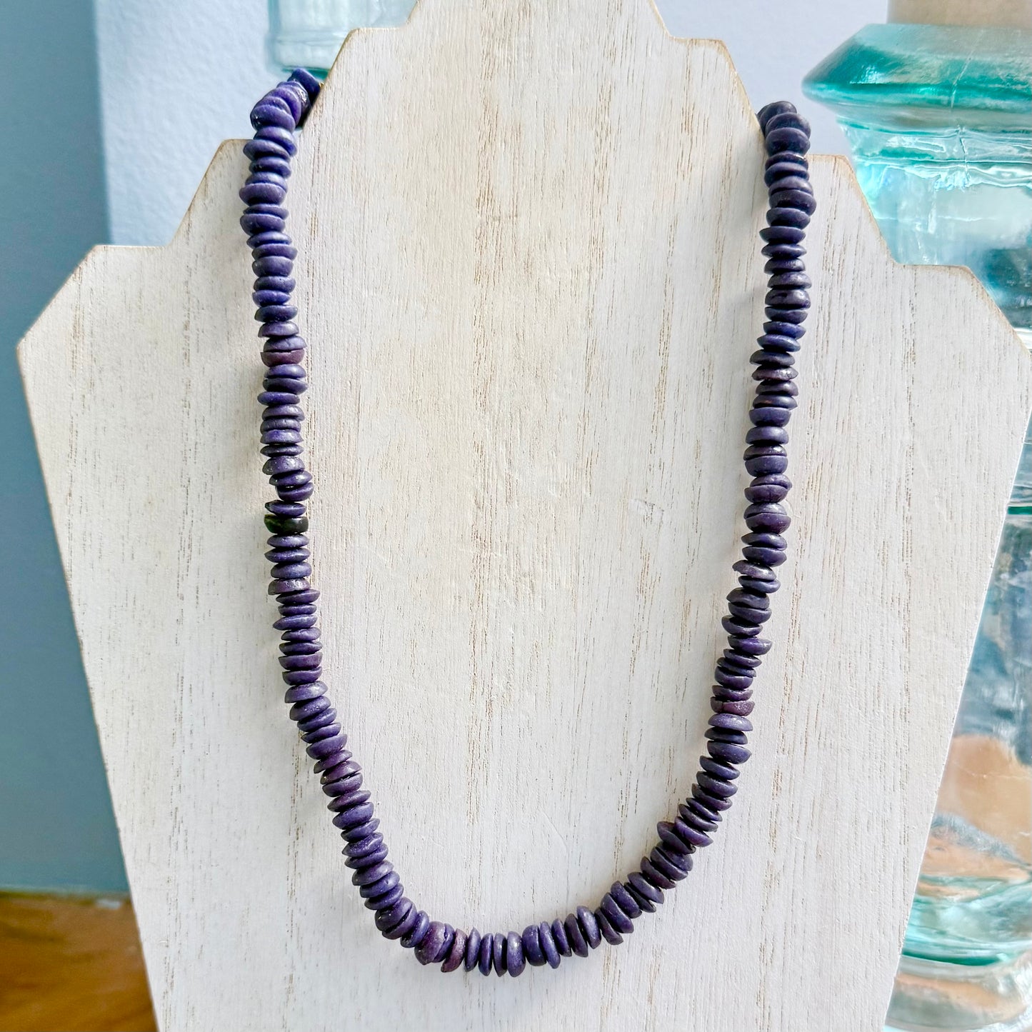 Purple Sandcast Beaded Necklace