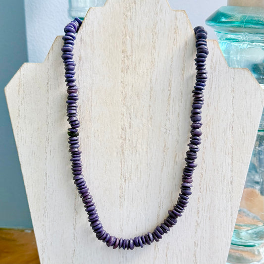 Purple Sandcast Beaded Necklace