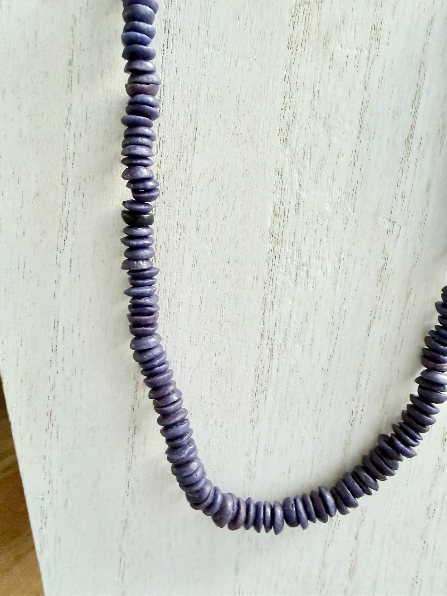 Purple Sandcast Beaded Necklace