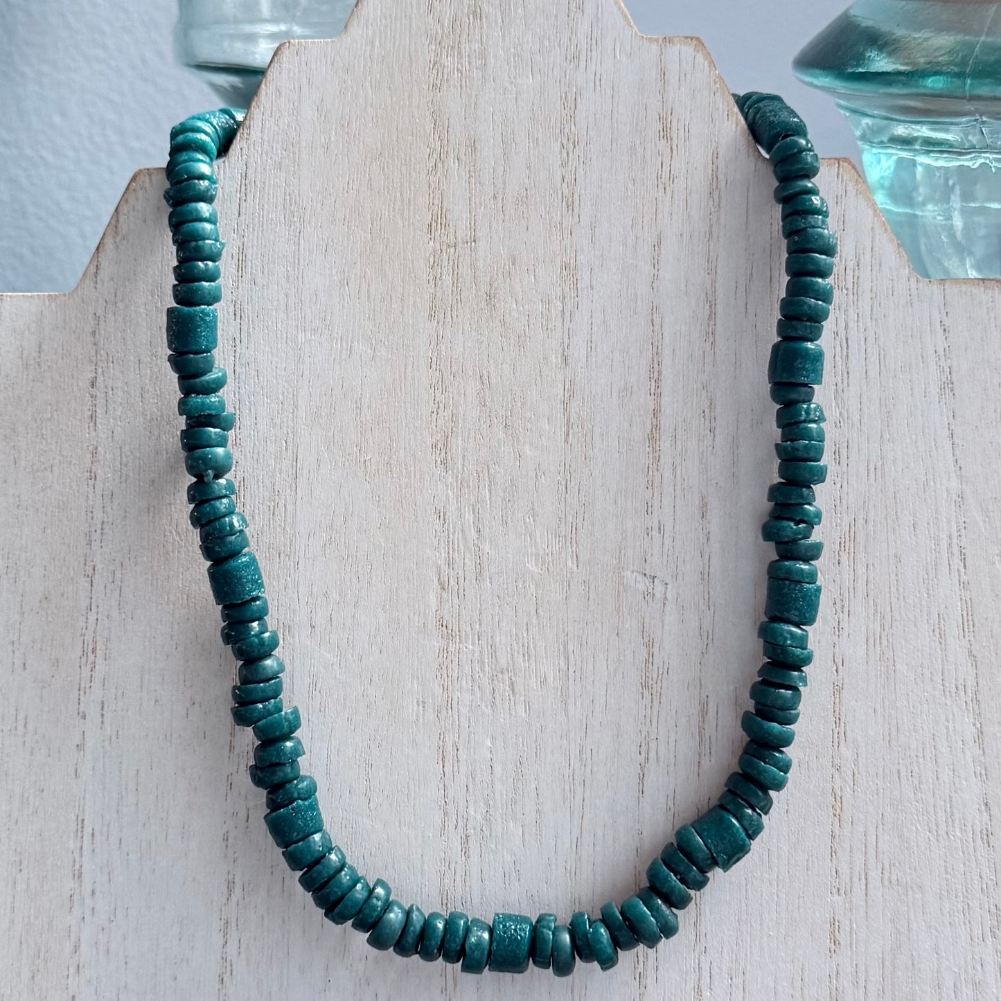Teal Ghana Sandcast Necklace