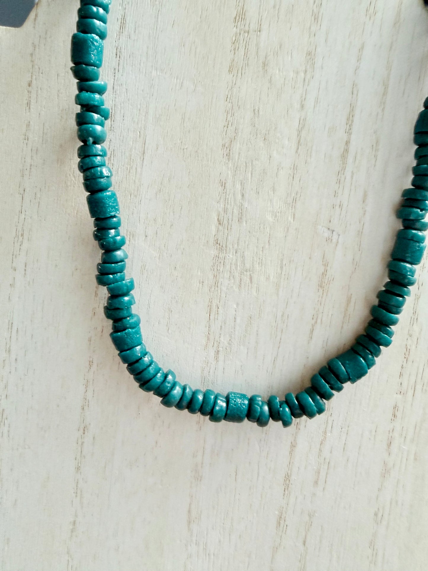 Teal Ghana Sandcast Necklace