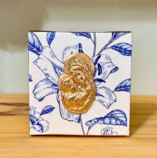 Mini Canvas | Blue Floral | Mother & Child